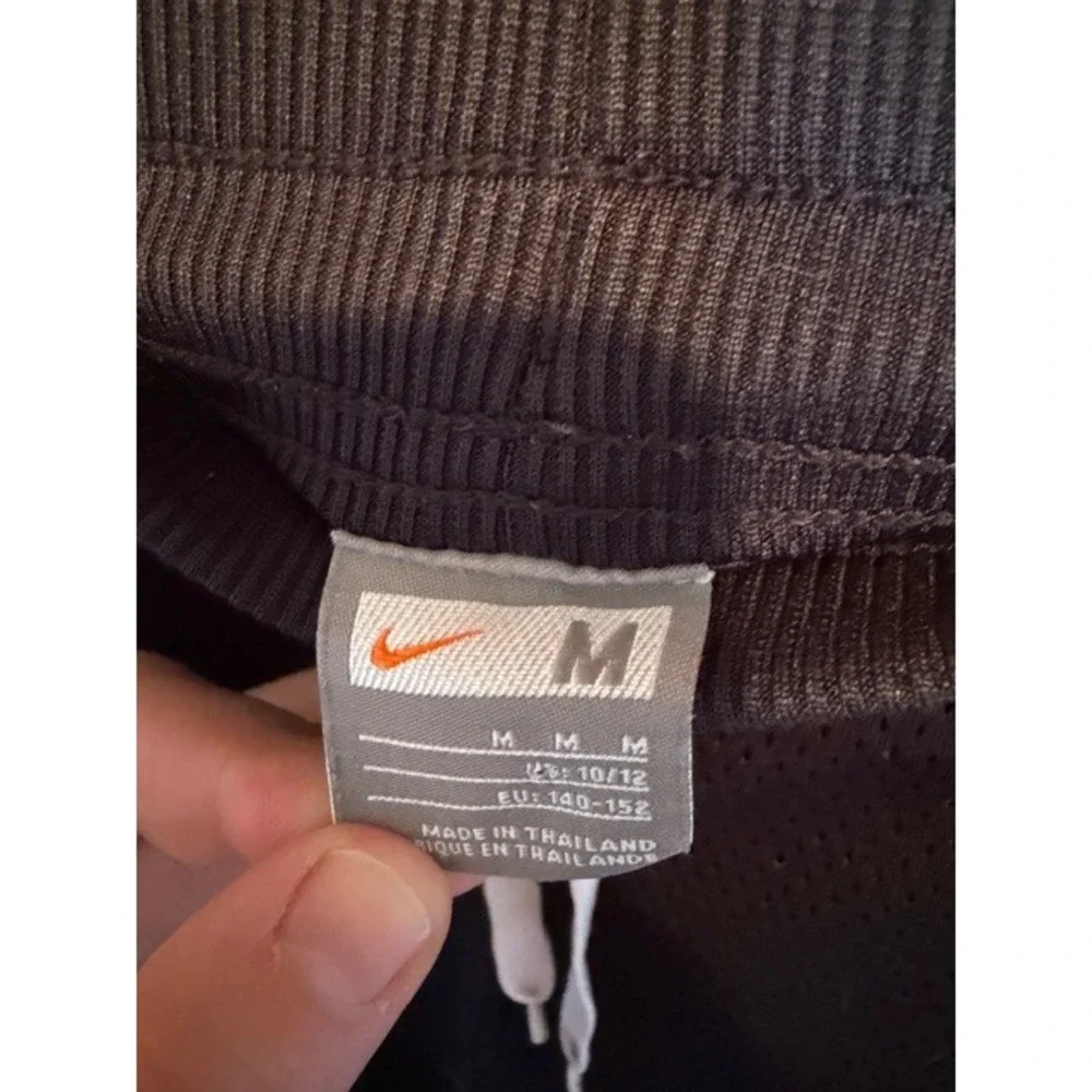 Nike Kids Track Pants Snap Button Side Logo Athletic Black Blue Size M‎